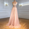 LG521 Real picture Spaghetti Strap Beaded Evening Gown