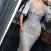 LG365 Luxury beaded half puff sleeves Evening Gowns ( 2 Colors )