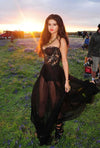 LG364 CELEBRITY DRESSES SWEETHEART TULLE LACE SEE-THROUGH