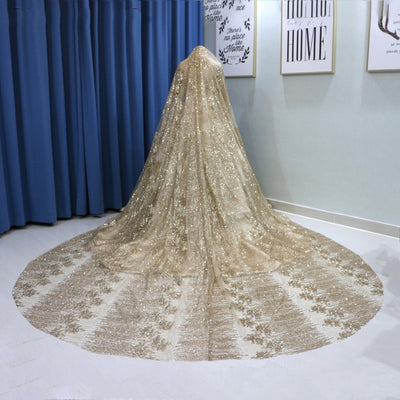 CG174 long sleeves Sequin Wedding Dresses +Veil 3M(Gold/Silver)