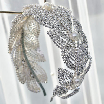 BJ362 : 3PCS Bridal Jewelry Set (Headband+ Earrings )