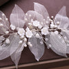 BJ410 Flower Leaf Bridal Headband