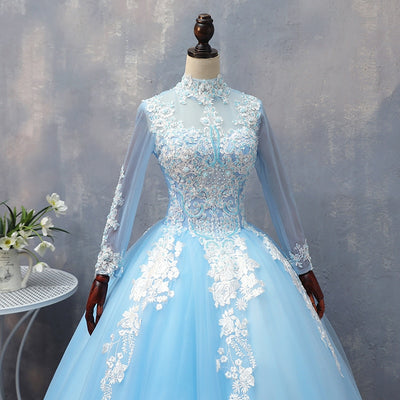CG164 Real Picture Sky Blue Ball Gowns