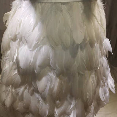 LG368 Simple Strapless Feather Cocktail Dress