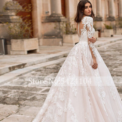 HW445 Gorgeous A-Line Wedding Gown