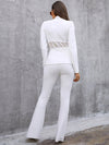 TP73 White Flare Pants + Jacket sets