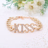 BJ419 Kiss letter Crystal Bridal Jewelry sets