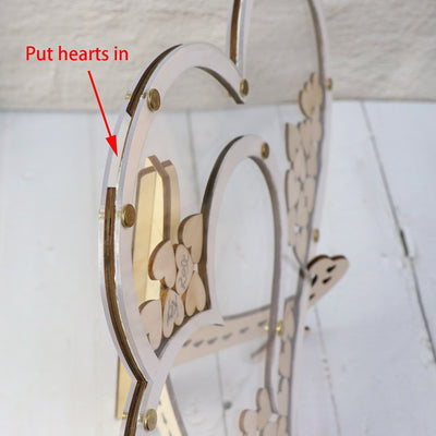 DIY307 Double Heart shape 3D wooden Wedding guest book