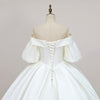 CW550 Real pictures Simple Lantern Sleeve satin Wedding dress