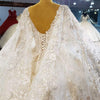 HW304 Luxurious Deep V-Neck Crystal Beading Sequined Wedding Dress