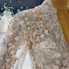 HW310 Real Pictures V-neck long sleeves Beading Bridal Gown +Veil
