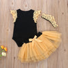 FG389 : 3Pcs Infant Jumpsuit + Mesh Tutu Skirt + Headband
