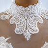 HW294 Real pictures high neck mermaid wedding dress with removable Skirt