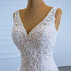 HW295 Real pictures V neck  sleeveless mermaid wedding Gown