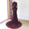 LG475 Real picture sequined mermaid Gown with detachable train