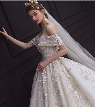 HW298 Sweetheart Beading Lace Up Ball Gown Bridal Dress