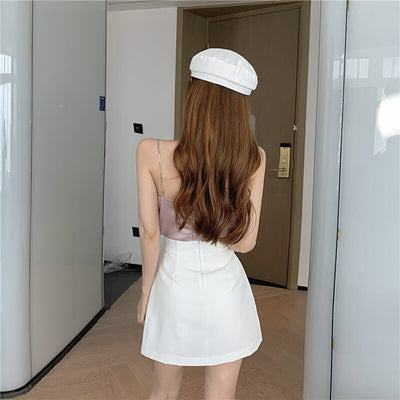 CK123 Sweety Korean style short skirts (Black/White )