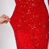 PP376 off the shoulder Red Sequined Party Dress