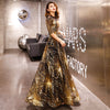 PP355 Gold sequined A-line Evening dresses ( 4 Colors )