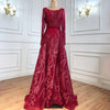 LG468 : 2 Styles Long sleeves beading Evening gowns