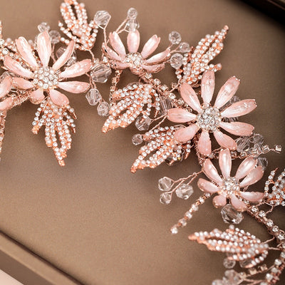BJ408 Rose Gold Bridal Hair Jewelry