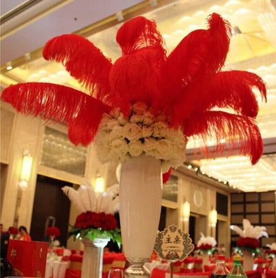 DIY433 Red Ostrich Feathers for wedding & Event decoration