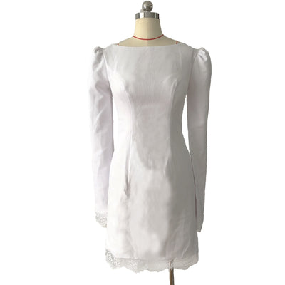 SS184 Simple 3/4 sleeves Short wedding dress
