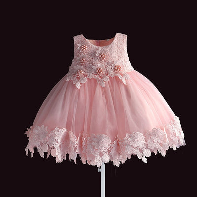 FG118 Pink Lace ball gown Baby dress