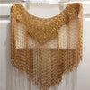 WJ22 Handmade rhingstone beaded Fringe Bridal shawl(4 Colors)