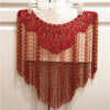 WJ22 Handmade rhingstone beaded Fringe Bridal shawl(4 Colors)