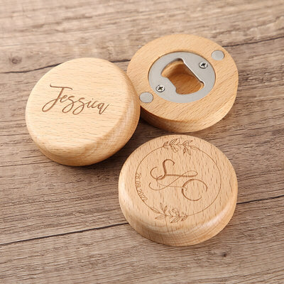 DIY591 Wedding Souvenir personalized wooden bottle opener