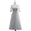 BH109 Half Sleeves Tulle Bridesmaid Dress