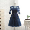 BH109 Half Sleeves Tulle Bridesmaid Dress
