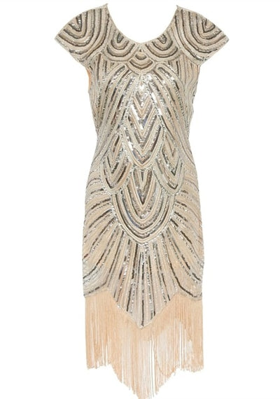 KP01 Sequin Fringe Great Gatsby Dresses for Party ( 2 Colors )