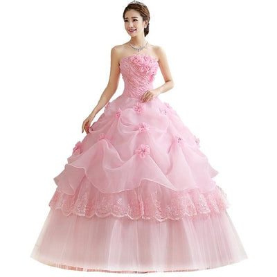 CG61 Cheap Organza Quinceanera Dresses (Pink/Red/White)