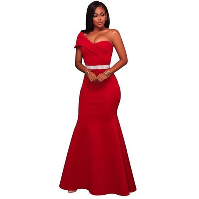 MX94 Sexy One Shoulder Maxi Gowns ( 3 Colors)