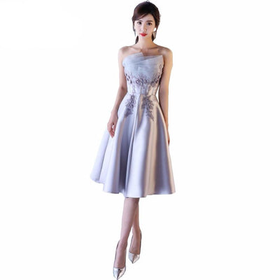 BH100 Satin Strapless Bridesmaid dresses (3 Colors)