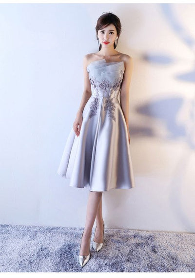 BH100 Satin Strapless Bridesmaid dresses (3 Colors)