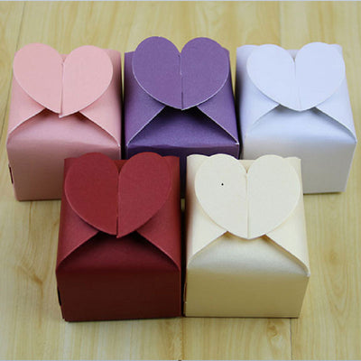 DIY108  : 50pcs/100pcs Love Heart Chocolate Box Party Favors