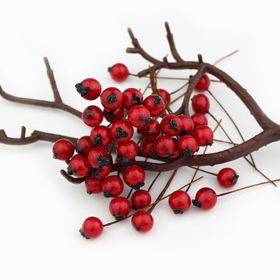 DIY23 : 50 pcs/lot Artificial Red Berries for Wedding & Occasion Decor