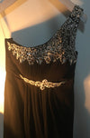 PP72 One Shoulder Crystals Beaded Prom Dresses(10 Colors)