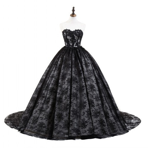 CG48 Black lace Quinceanera dress - Nirvanafourteen