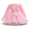 FG17 Long Sleeve lace toddler girl dresses ( 3 Colors)