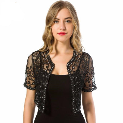 TJ45 Summer See through Lace  Short Jackets(2 Colors)