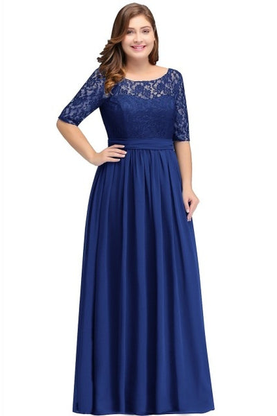 BH60 Formal Plus Size Lace Bridesmaid Dresses (6 Colors )