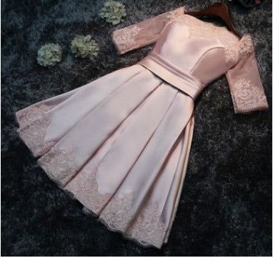 BH59 Off The Shoulder satin Short Bridesmaid Dresses (7 Colors )