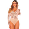 JR32 V-Neck Sequins long sleeve Bodysuits