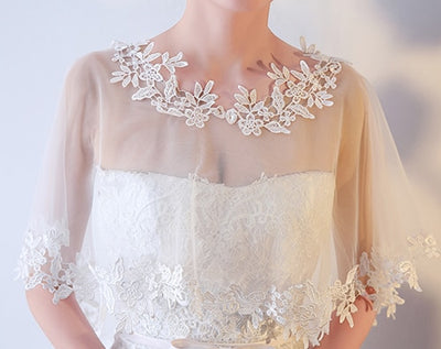 WJ11 Elegant Tulle lace Bridal Wrap
