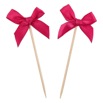 DIY39 : 20pcs/pack Ribbon Bow Cupcake Topper(6 Colors)
