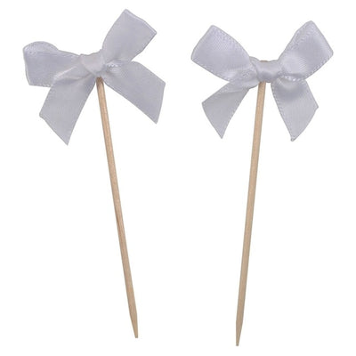 DIY39 : 20pcs/pack Ribbon Bow Cupcake Topper(6 Colors)
